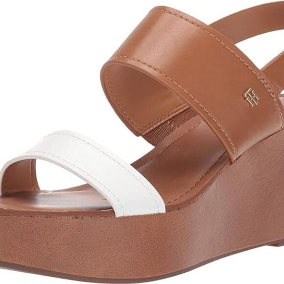 Tommy Hilfiger Women's Wilder Platform Wedge Heel Open Toe Buckle Back Strap 7 - Picture 1 of 6